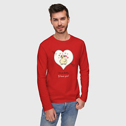 Лонгслив хлопковый мужской Im so ducky to have you, цвет: красный — фото 2