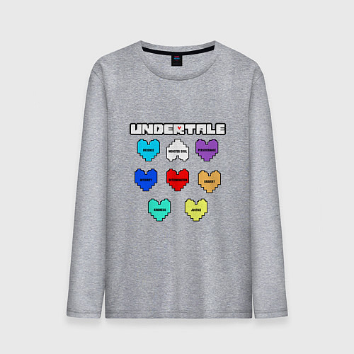 Мужской лонгслив Undertale - души 8 людей / Меланж – фото 1