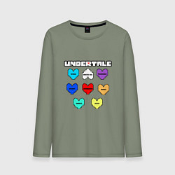 Лонгслив хлопковый мужской Undertale - души 8 людей, цвет: авокадо