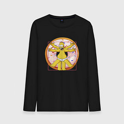 Лонгслив хлопковый мужской Канонические пропорции Гомера Симпсона - remake, цвет: черный