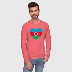 Лонгслив хлопковый мужской Сердце Азербайджана, цвет: коралловый — фото 2