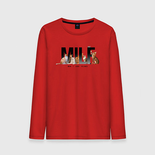 Мужской лонгслив Man I love Felines - MILF / Красный – фото 1