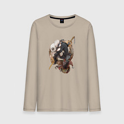 Лонгслив хлопковый мужской YoRHa 9S from NieR: Automata, цвет: миндальный