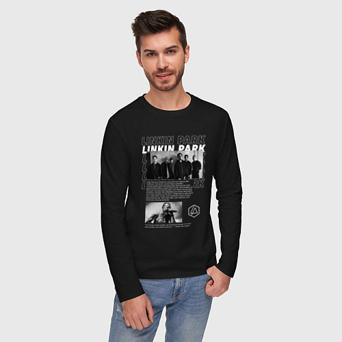 Мужской лонгслив Linkin Park цитата / Черный – фото 3