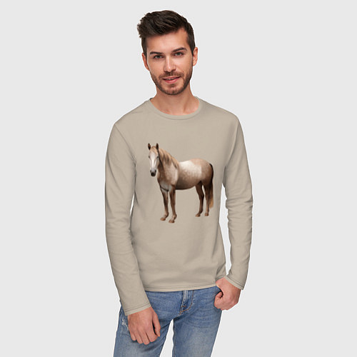 Мужской лонгслив Ирландская упряжная / Миндальный – фото 3