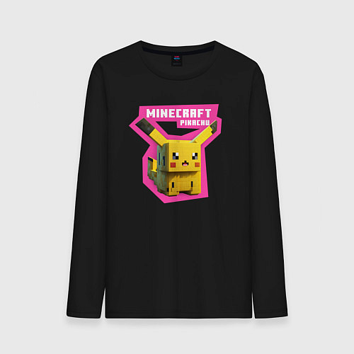 Мужской лонгслив Minecraft - Pikachu / Черный – фото 1