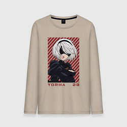 Лонгслив хлопковый мужской Йорха, цвет: миндальный