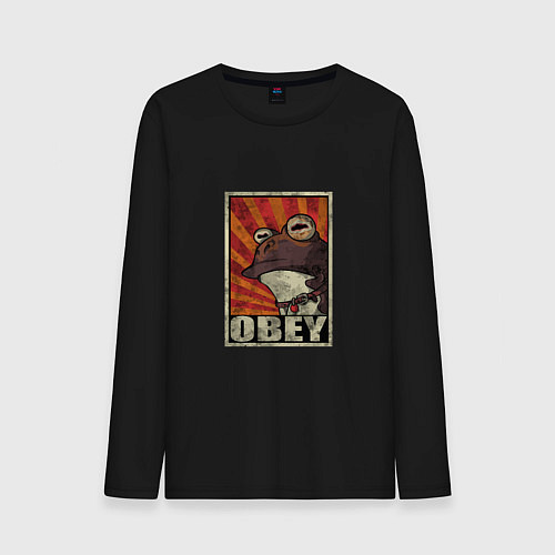 Мужской лонгслив Obey frog / Черный – фото 1