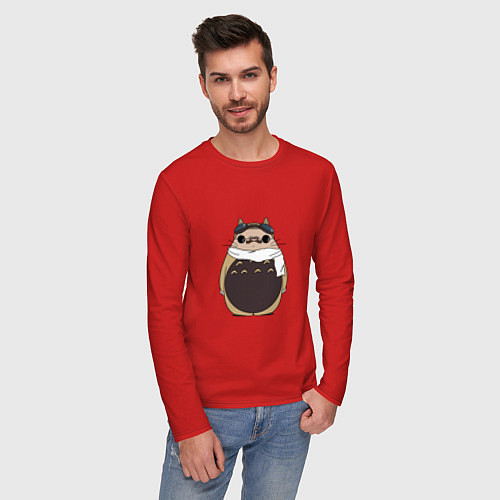 Мужской лонгслив Тоторо Порко Россо / Красный – фото 3