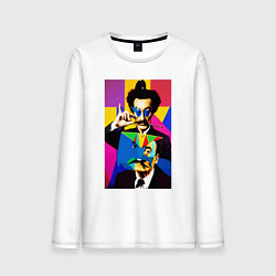Лонгслив хлопковый мужской Salvador Dali: Pop Art, цвет: белый