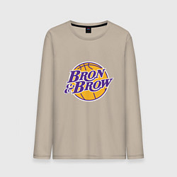 Лонгслив хлопковый мужской Bron & Brow, цвет: миндальный