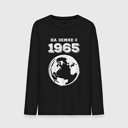 Лонгслив хлопковый мужской На Земле с 1965 с краской, цвет: черный