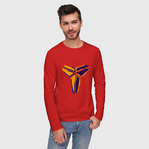 Мужской лонгслив Kobe logo / Красный – фото 3