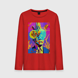Лонгслив хлопковый мужской Andy Warhol - neural network - pop art, цвет: красный
