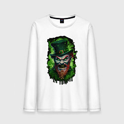 Лонгслив хлопковый мужской НеДобрый лепрекон, цвет: белый