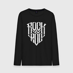 Лонгслив хлопковый мужской Rock and Roll щит, цвет: черный