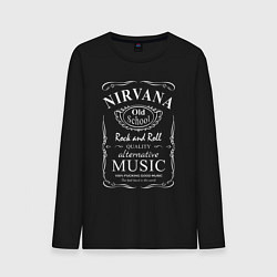 Лонгслив хлопковый мужской Nirvana в стиле Jack Daniels, цвет: черный