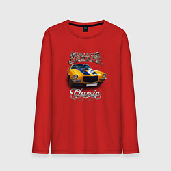 Лонгслив хлопковый мужской Американский маслкар Chevrolet Camaro, цвет: красный