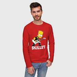 Лонгслив хлопковый мужской Skillet Барт Симпсон рокер, цвет: красный — фото 2