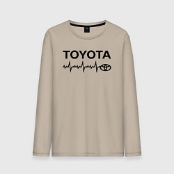 Лонгслив хлопковый мужской Любимая Тойота, цвет: миндальный