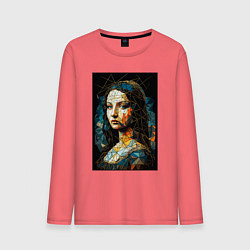 Лонгслив хлопковый мужской Mona Lisa Low Poly, цвет: коралловый