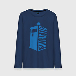 Лонгслив хлопковый мужской Fantastic tardis, цвет: тёмно-синий