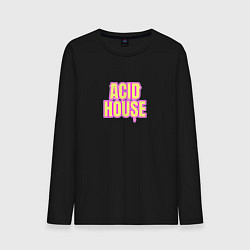 Мужской лонгслив Acid house стекающие буквы