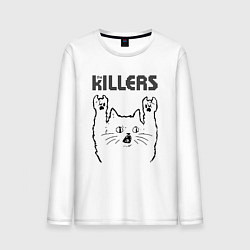 Лонгслив хлопковый мужской The Killers - rock cat, цвет: белый