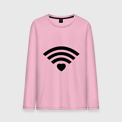 Лонгслив хлопковый мужской Wi-Fi Love цвета светло-розовый — фото 1
