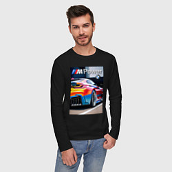 Лонгслив хлопковый мужской BMW M Power - motorsport, цвет: черный — фото 2