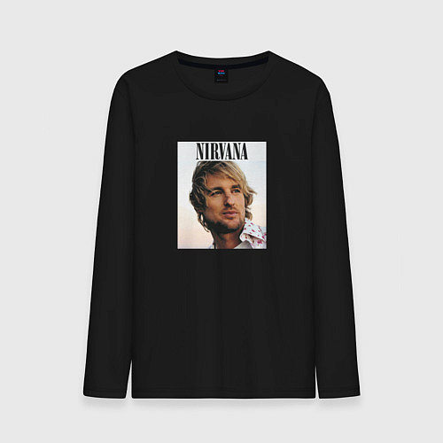 Мужской лонгслив Nirvana Оуэн Уилсон пародия / Черный – фото 1