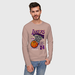 Лонгслив хлопковый мужской LA Lakers Kobe, цвет: пыльно-розовый — фото 2