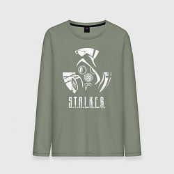 Лонгслив хлопковый мужской STALKER противогаз, цвет: авокадо