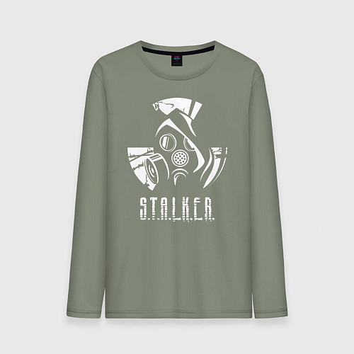 Мужской лонгслив STALKER противогаз / Авокадо – фото 1