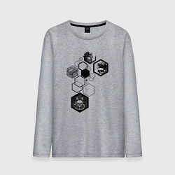 Лонгслив хлопковый мужской Лесные фантазии, цвет: меланж