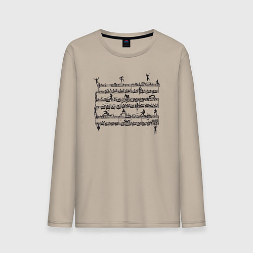 Мужской лонгслив Music people / Миндальный – фото 1