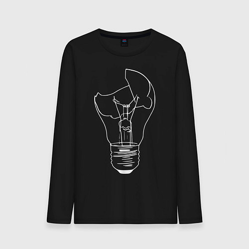 Мужской лонгслив Разбитая лампочка / Черный – фото 1