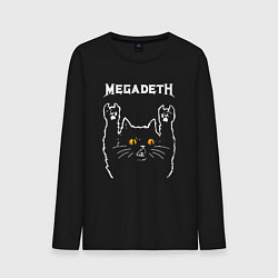Лонгслив хлопковый мужской Megadeth rock cat, цвет: черный