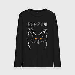 Лонгслив хлопковый мужской Burzum rock cat, цвет: черный