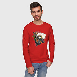 Лонгслив хлопковый мужской Бригада Deep Rock Galactic, цвет: красный — фото 2