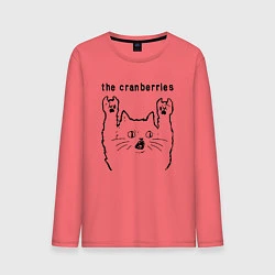 Лонгслив хлопковый мужской The Cranberries - rock cat, цвет: коралловый