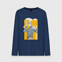 Лонгслив хлопковый мужской Магическая битва Нанами Кенто, цвет: тёмно-синий