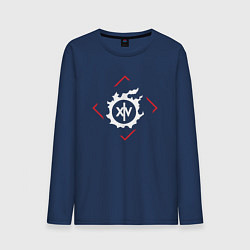 Лонгслив хлопковый мужской Символ Final Fantasy в красном ромбе, цвет: тёмно-синий