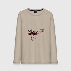 Лонгслив хлопковый мужской Ворона QRкает, цвет: миндальный