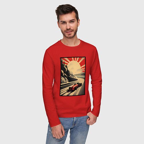 Мужской лонгслив Формула 50x: Болид / Красный – фото 3
