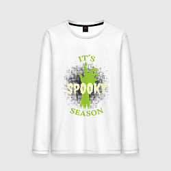 Лонгслив хлопковый мужской Its spooky season, цвет: белый