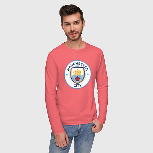 Мужской лонгслив Manchester City FC / Коралловый – фото 3