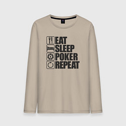 Мужской лонгслив Eat, sleep, poker, repeat