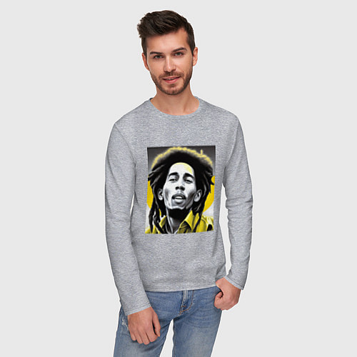 Мужской лонгслив Bob Marley Digital Art / Меланж – фото 3