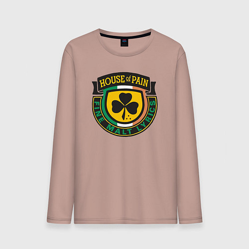 Мужской лонгслив House of pain / Пыльно-розовый – фото 1